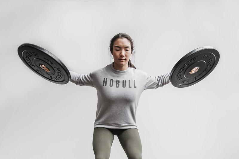 Grey Nobull WoCrew Sweatshirt Women's Hoodie | CA G2193S